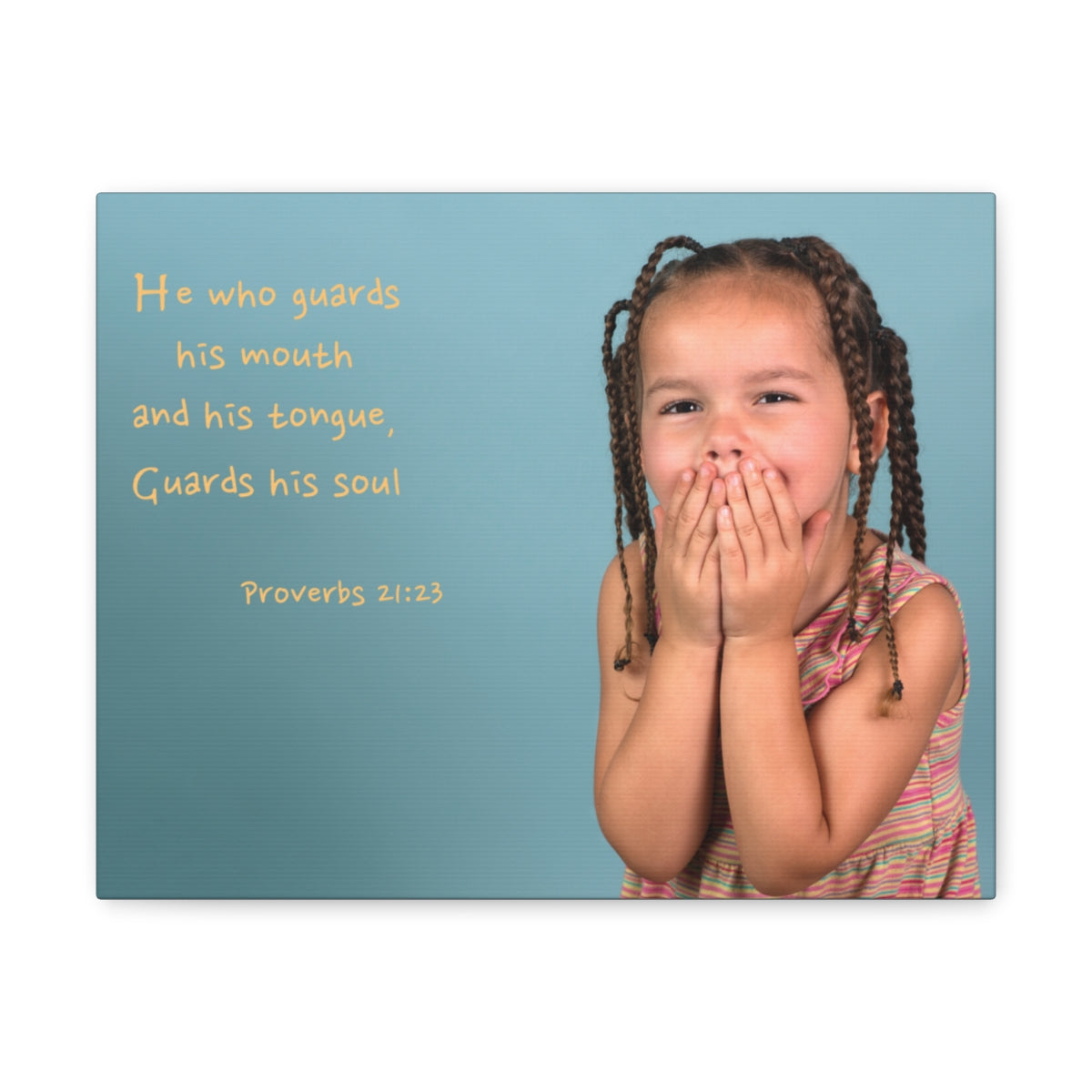 Scripture Walls Guards His Soul Proverbs 21:23 Bible Verse Canvas Christian Wall Art Bible Verse Print Ready To Hang Unframed-Express Your Love Gifts