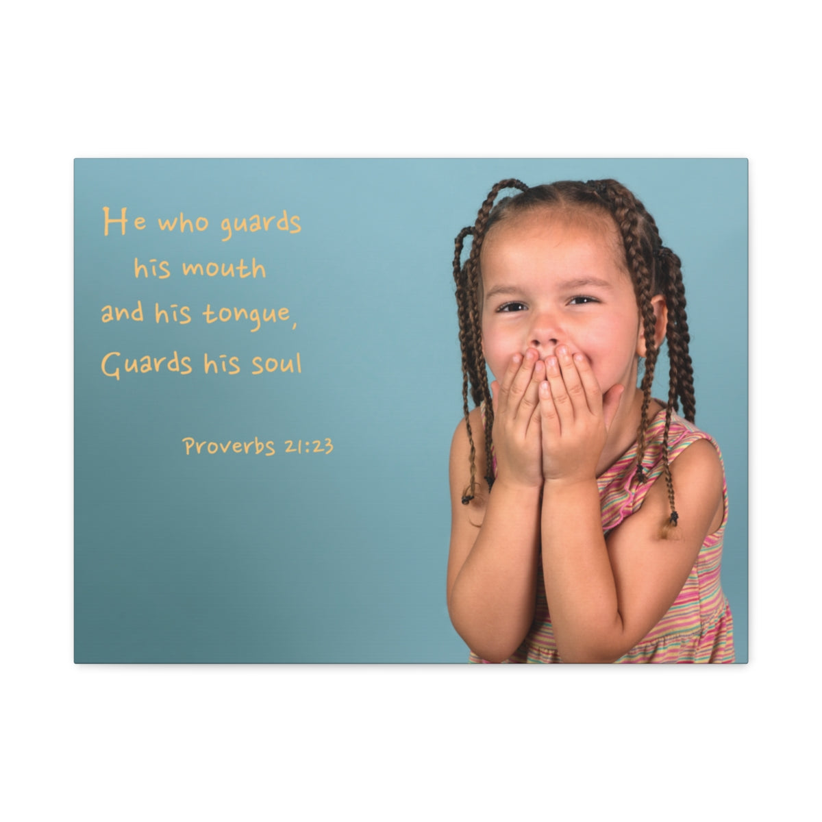 Scripture Walls Guards His Soul Proverbs 21:23 Bible Verse Canvas Christian Wall Art Bible Verse Print Ready To Hang Unframed-Express Your Love Gifts