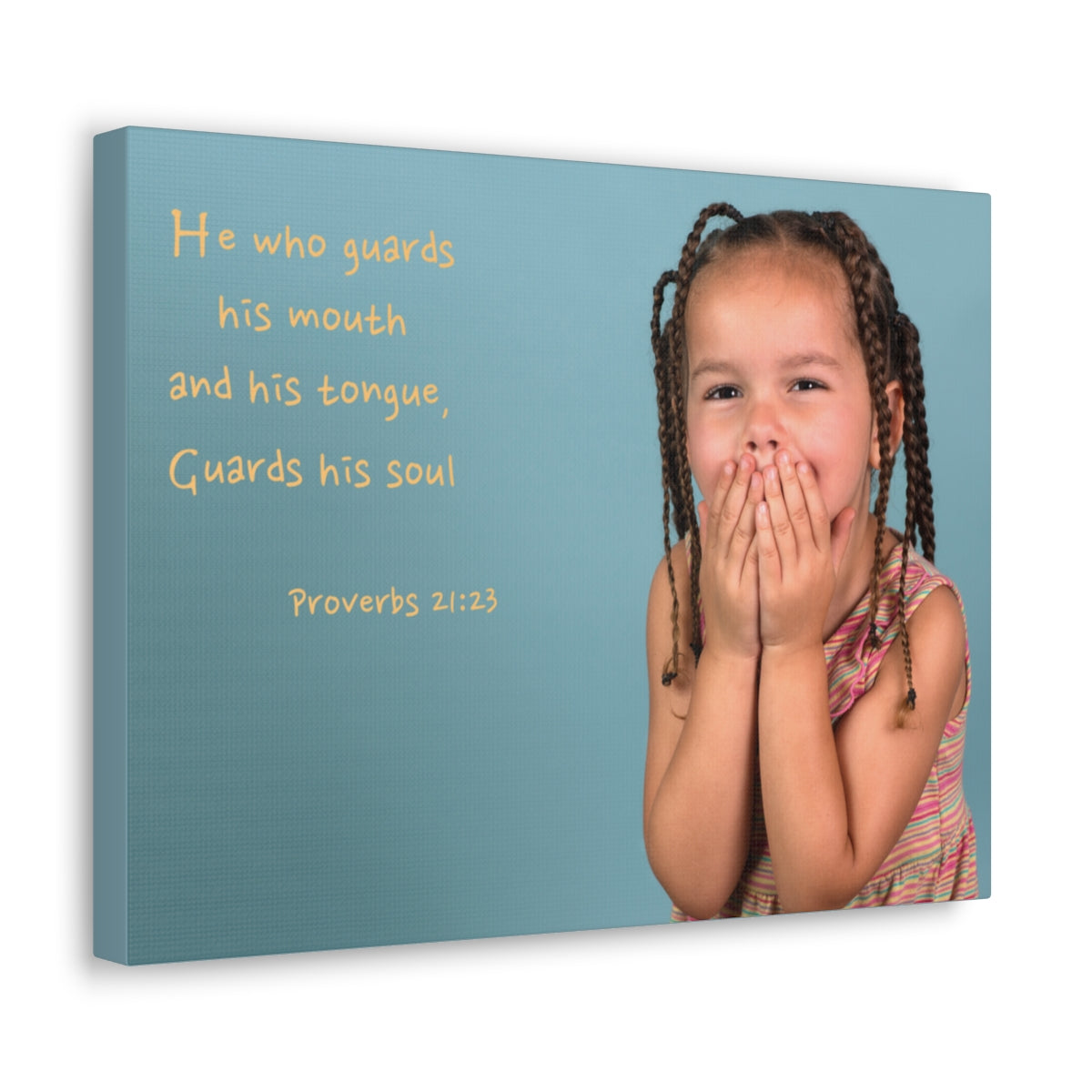 Scripture Walls Guards His Soul Proverbs 21:23 Bible Verse Canvas Christian Wall Art Bible Verse Print Ready To Hang Unframed-Express Your Love Gifts