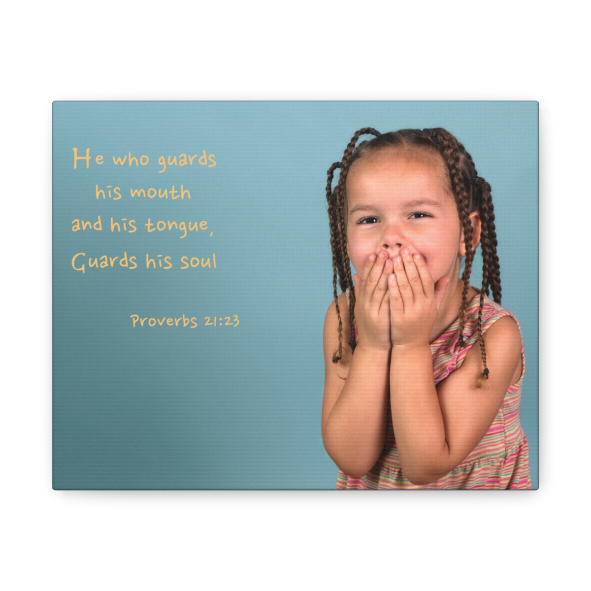 Scripture Walls Guards His Soul Proverbs 21:23 Bible Verse Canvas Christian Wall Art Bible Verse Print Ready To Hang Unframed-Express Your Love Gifts