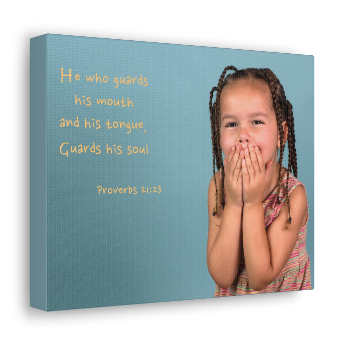 Scripture Walls Guards His Soul Proverbs 21:23 Bible Verse Canvas Christian Wall Art Bible Verse Print Ready To Hang Unframed-Express Your Love Gifts