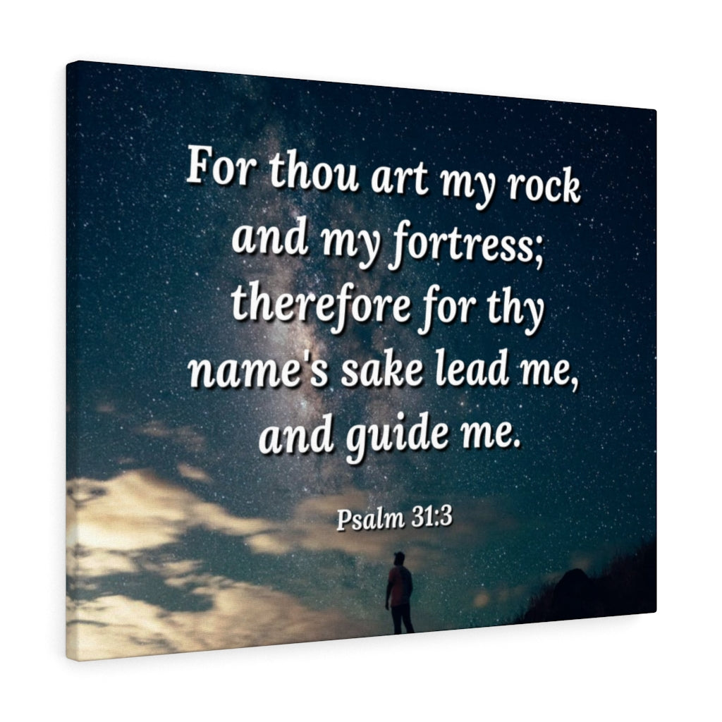 Scripture Walls Guide Me Psalms 31:3 Bible Verse Canvas Christian Wall Art Ready to Hang Unframed-Express Your Love Gifts