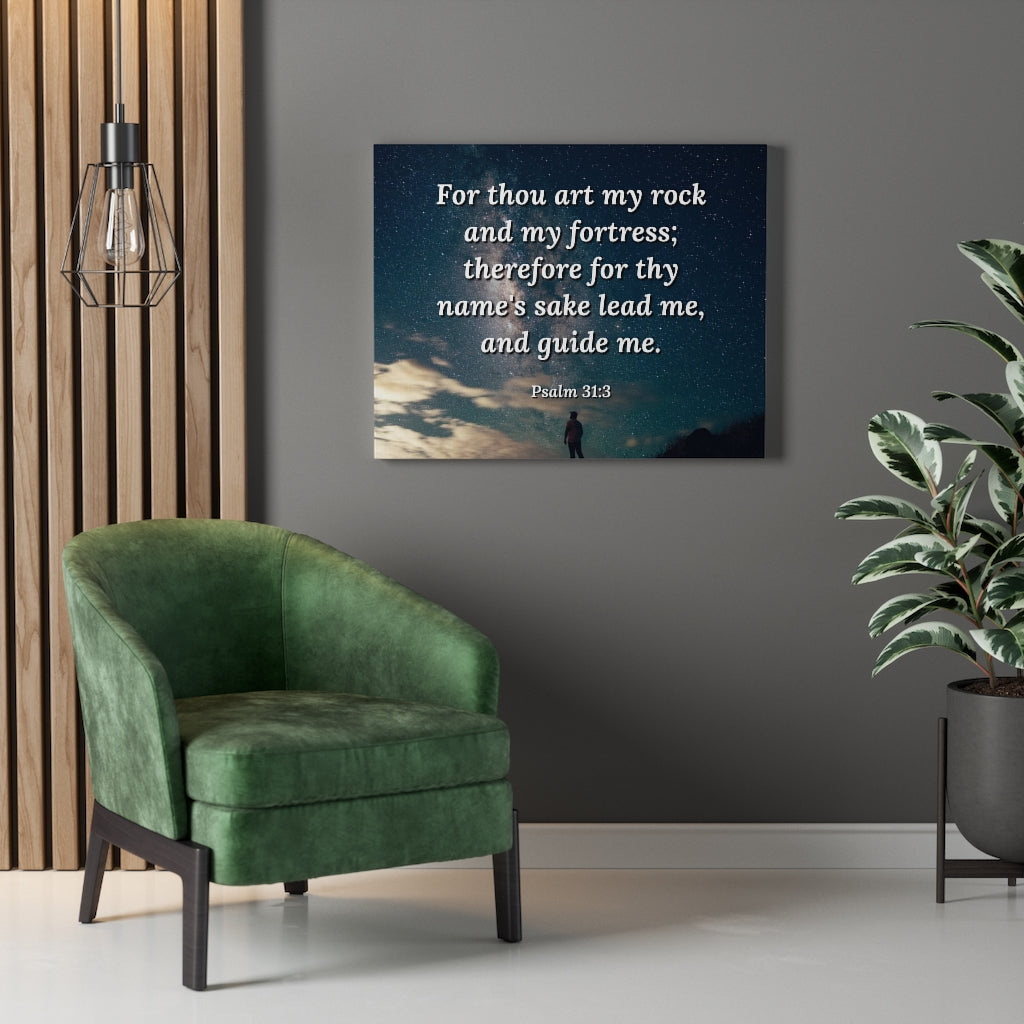 Scripture Walls Guide Me Psalms 31:3 Bible Verse Canvas Christian Wall Art Ready to Hang Unframed-Express Your Love Gifts