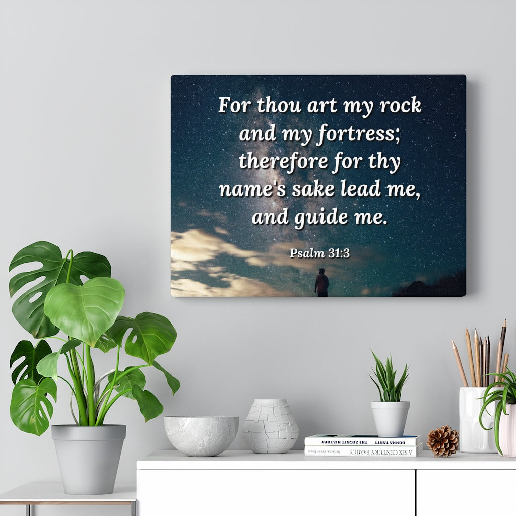 Scripture Walls Guide Me Psalms 31:3 Bible Verse Canvas Christian Wall Art Ready to Hang Unframed-Express Your Love Gifts