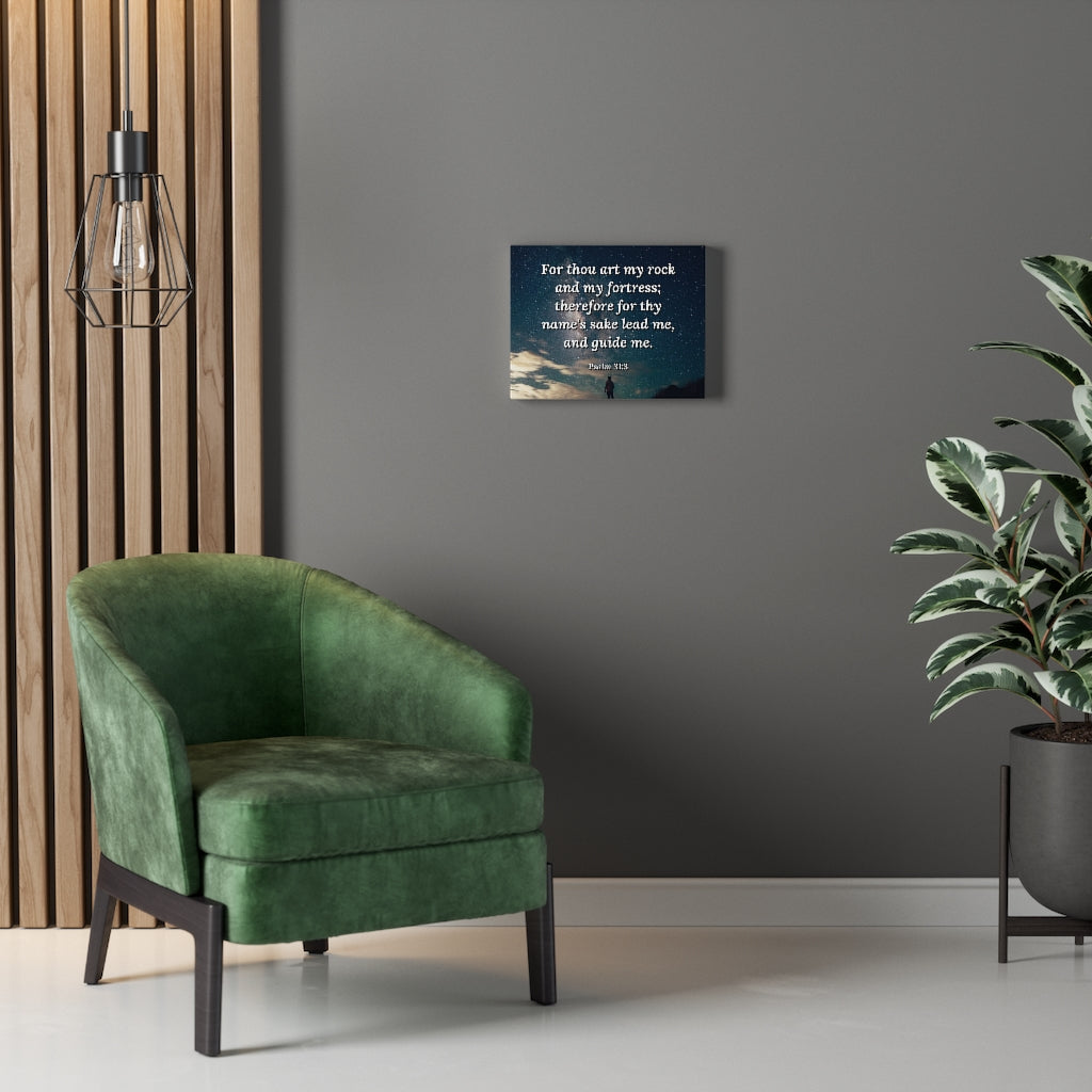 Scripture Walls Guide Me Psalms 31:3 Bible Verse Canvas Christian Wall Art Ready to Hang Unframed-Express Your Love Gifts