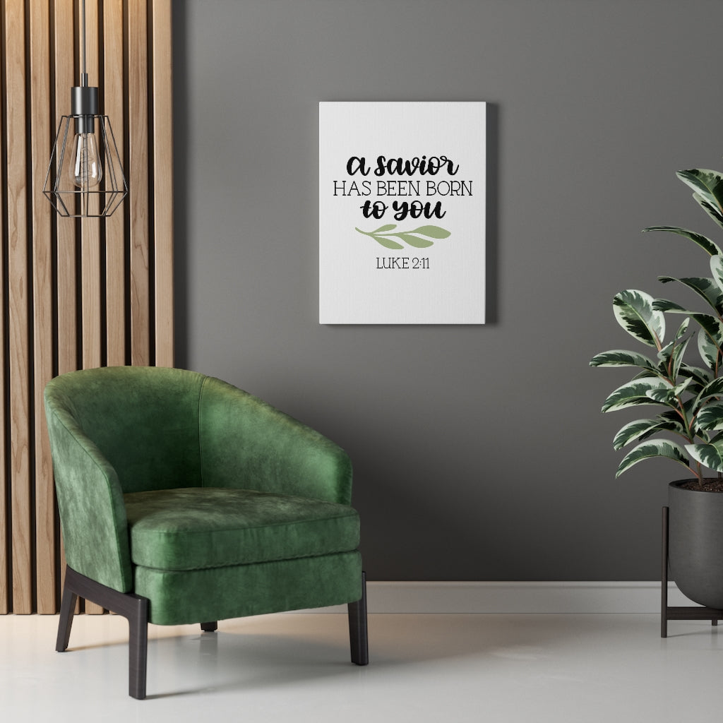 Scripture Walls Has Been Born Luke 2:11 Bible Verse Canvas Christian Wall Art Ready to Hang Unframed-Express Your Love Gifts