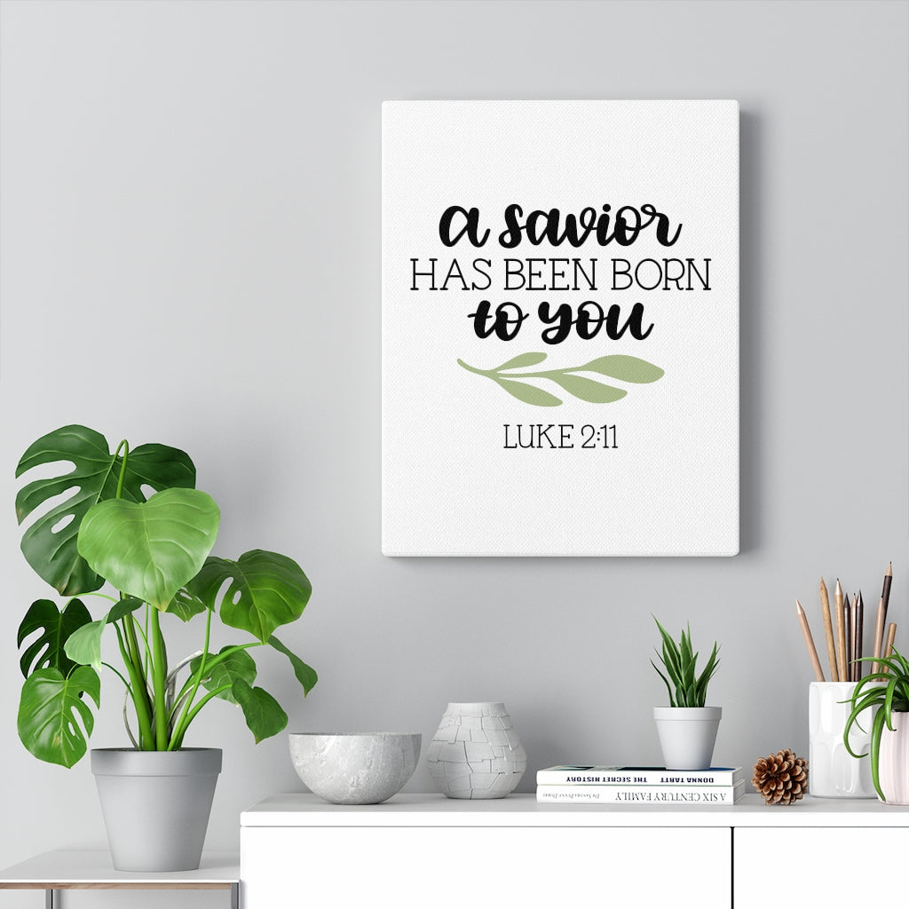Scripture Walls Has Been Born Luke 2:11 Bible Verse Canvas Christian Wall Art Ready to Hang Unframed-Express Your Love Gifts