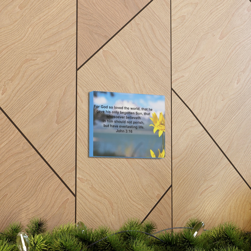 Scripture Walls Have Everlasting Life John 3:16 Bible Verse Canvas Christian Wall Art Ready to Hang Unframed-Express Your Love Gifts