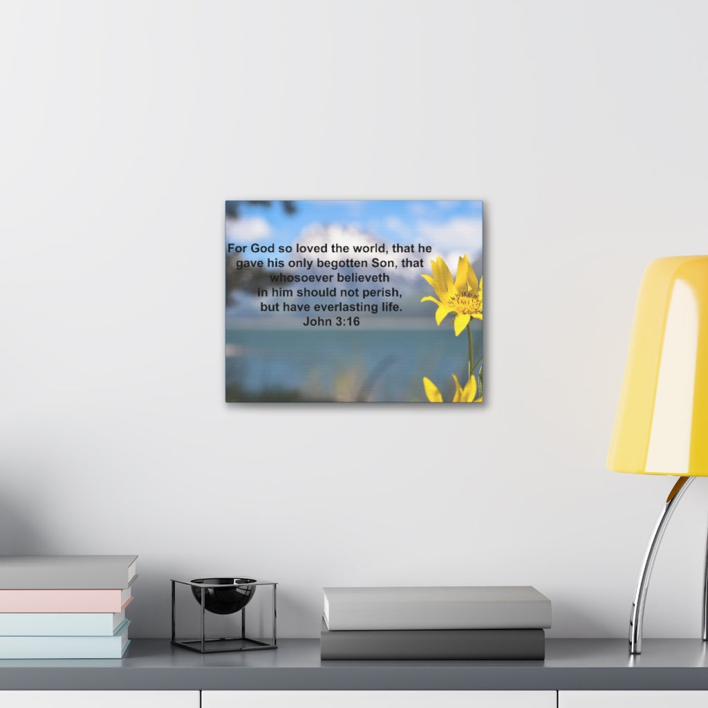 Scripture Walls Have Everlasting Life John 3:16 Bible Verse Canvas Christian Wall Art Ready to Hang Unframed-Express Your Love Gifts