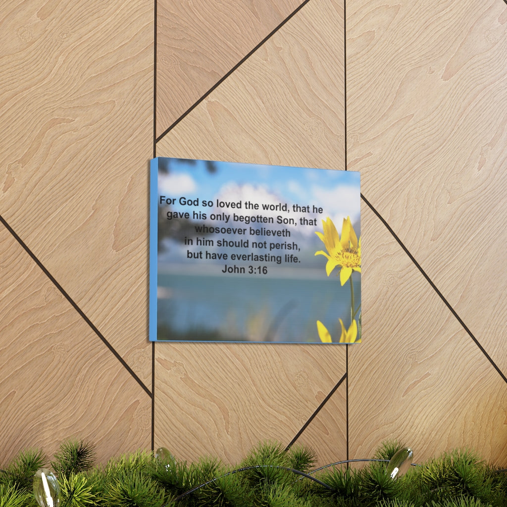 Scripture Walls Have Everlasting Life John 3:16 Bible Verse Canvas Christian Wall Art Ready to Hang Unframed-Express Your Love Gifts