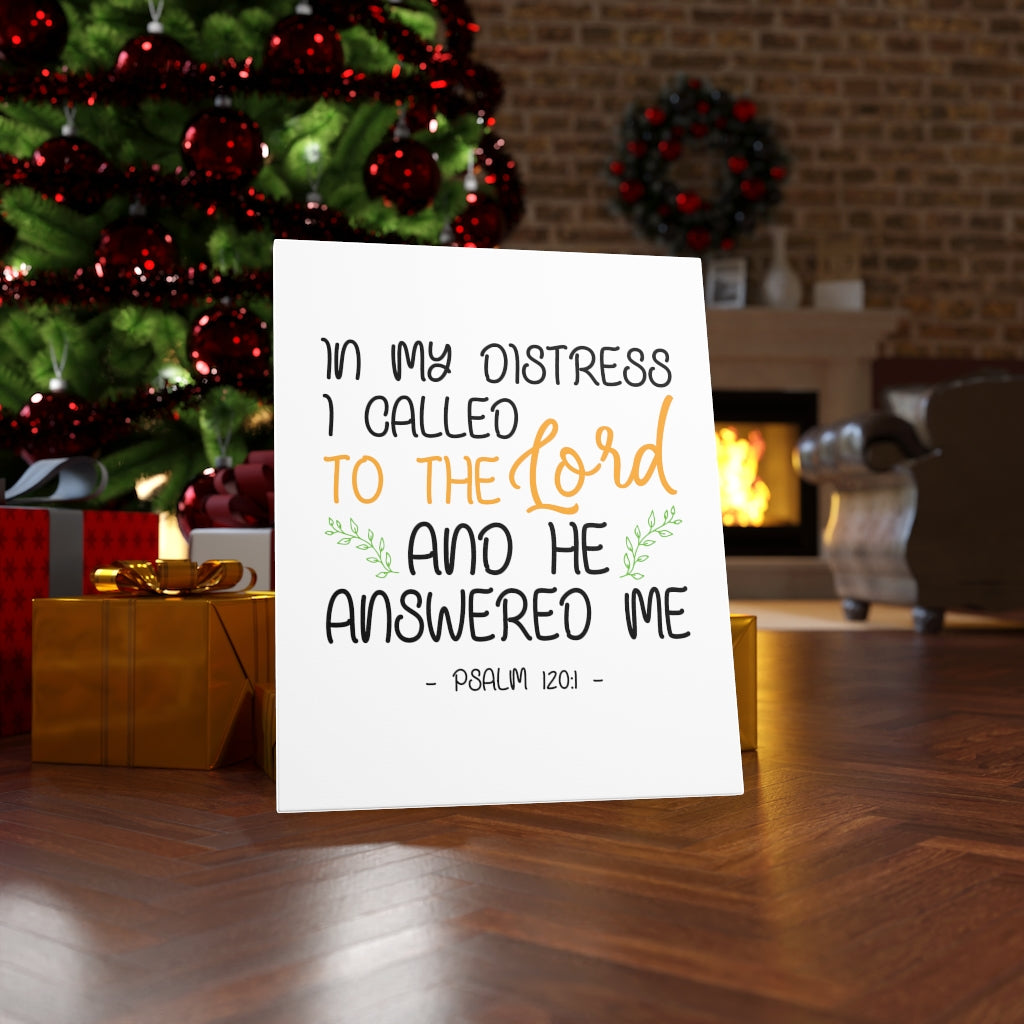 Scripture Walls He Answered Me Psalm 120:1 Bible Verse Canvas Christian Wall Art Ready to Hang Unframed-Express Your Love Gifts