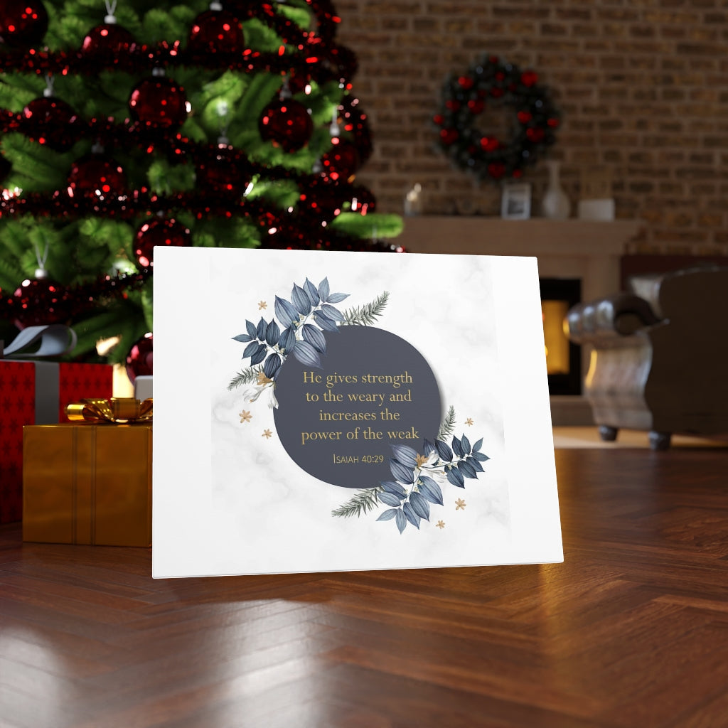 Scripture Walls He Gives Strength Isaiah 40:29 Bible Verse Canvas Christian Wall Art Ready to Hang Unframed-Express Your Love Gifts