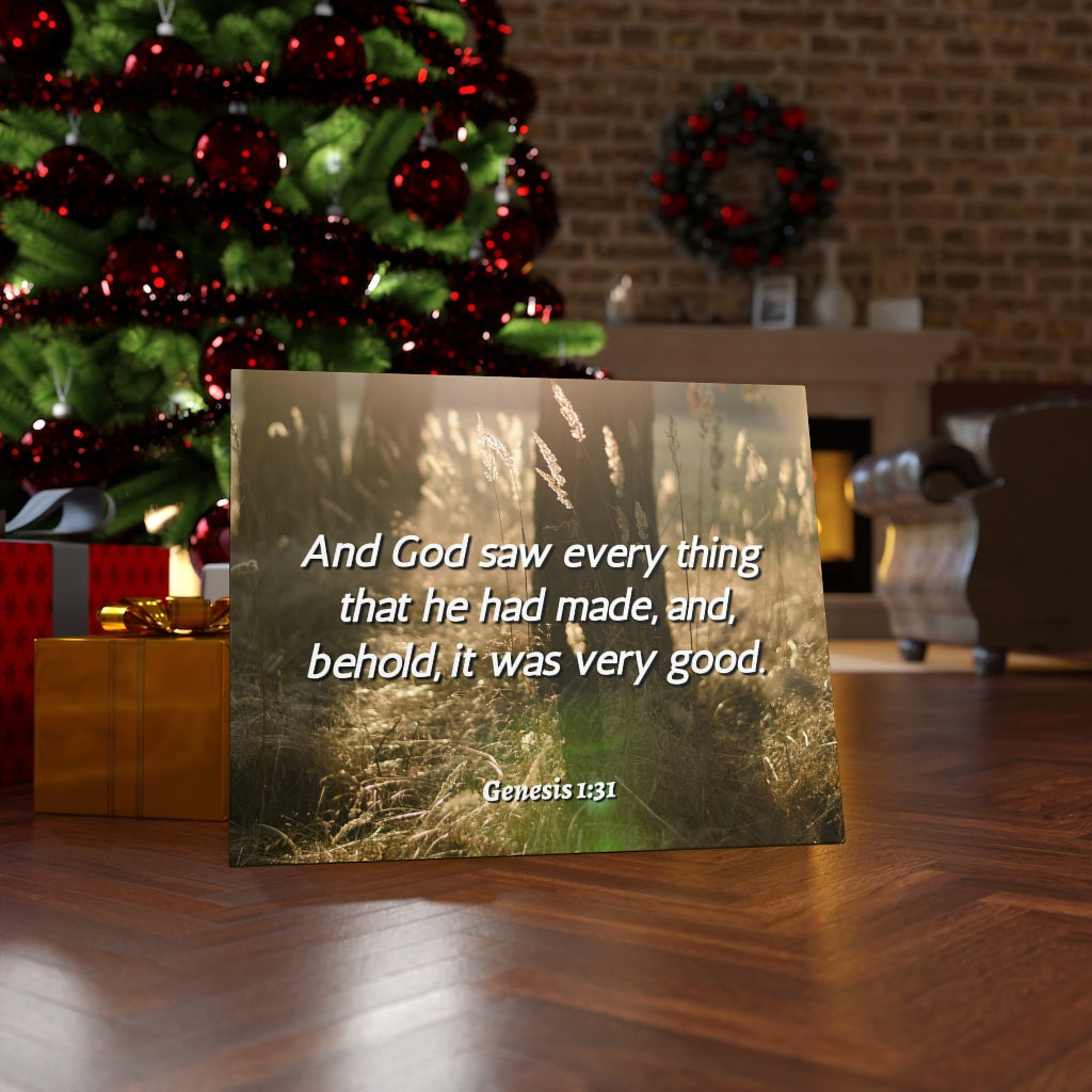Scripture Walls He Had Made Genesis 1:31 Bible Verse Canvas Christian Wall Art Ready to Hang Unframed-Express Your Love Gifts