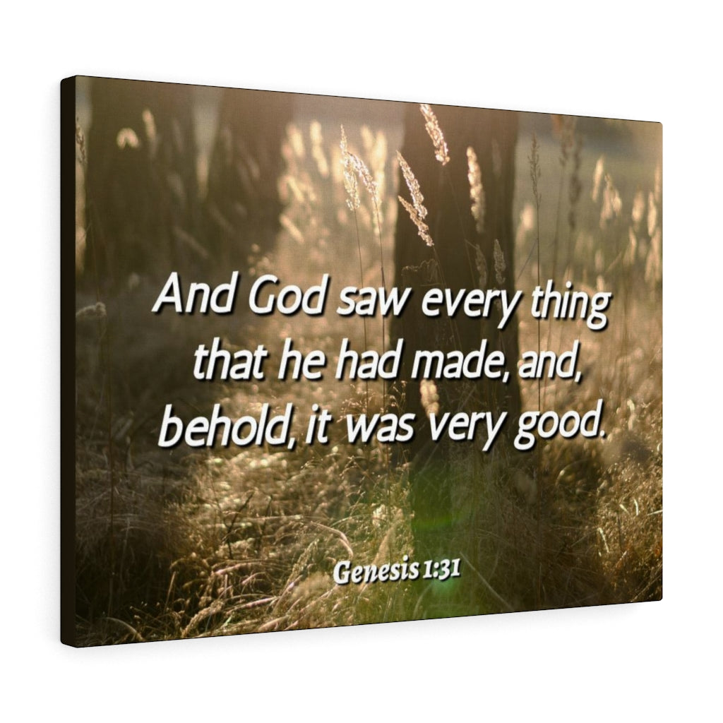 Scripture Walls He Had Made Genesis 1:31 Bible Verse Canvas Christian Wall Art Ready to Hang Unframed-Express Your Love Gifts