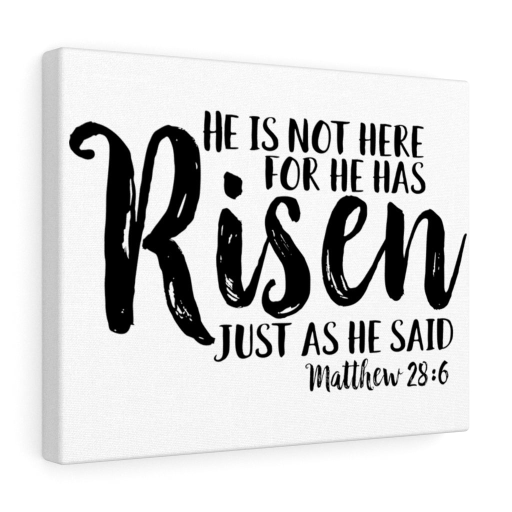 Scripture Walls He Has Risen Matthew 28:6 Bible Verse Canvas Christian Wall Art Ready to Hang Unframed-Express Your Love Gifts