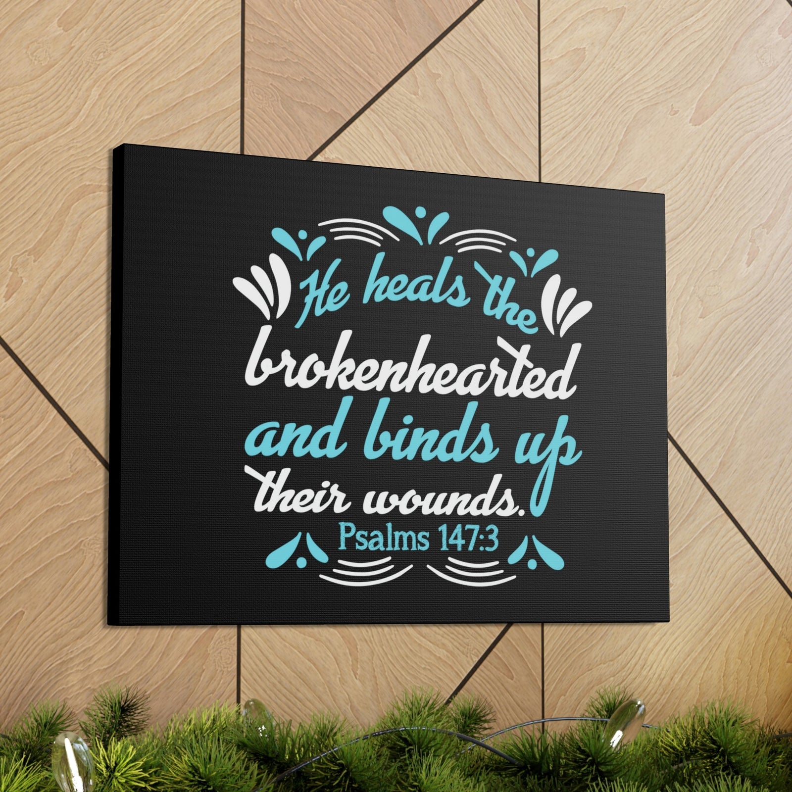 Scripture Walls He Heals Psalms 147:3 Christian Wall Art Bible Verse Print Ready to Hang Unframed-Express Your Love Gifts