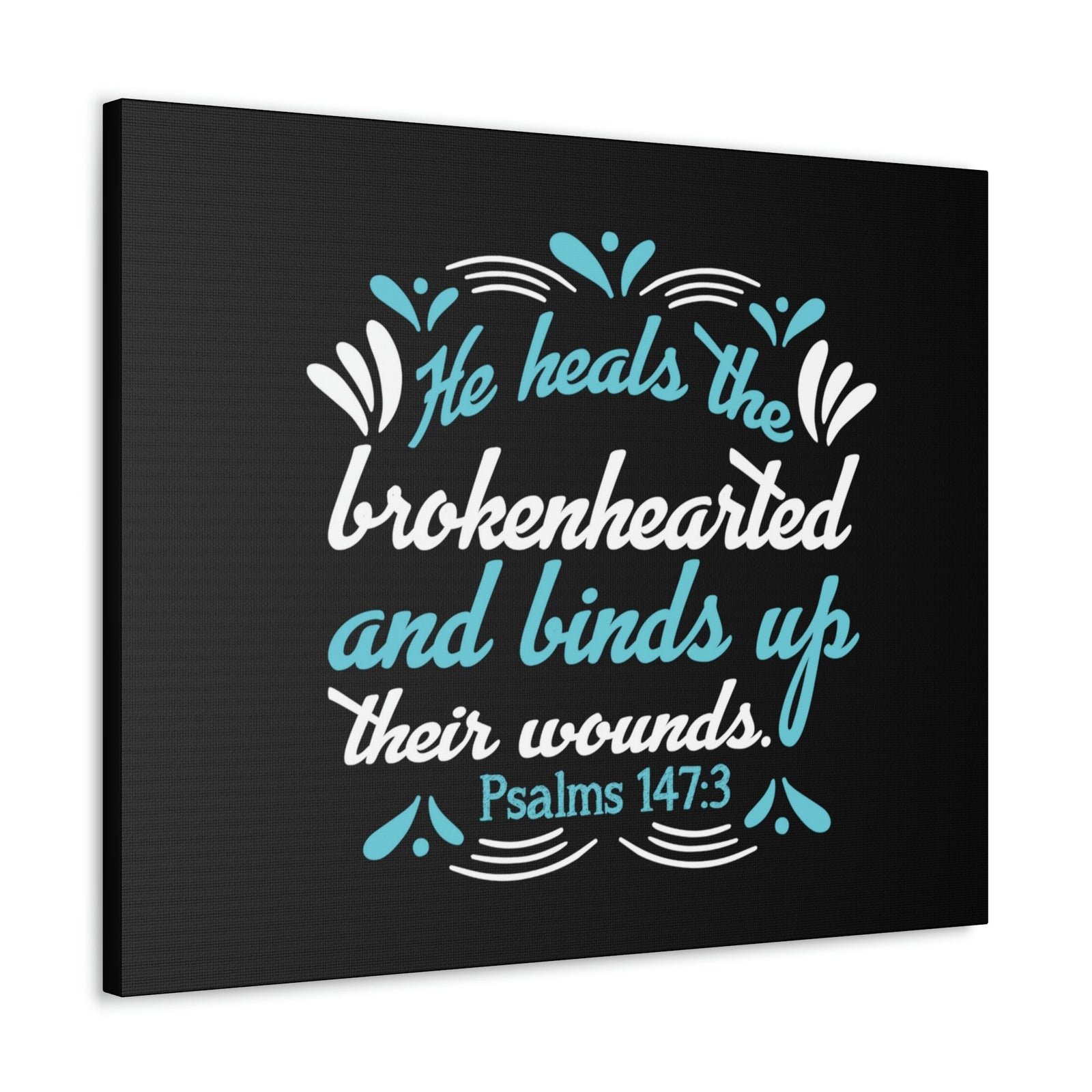 Scripture Walls He Heals Psalms 147:3 Christian Wall Art Bible Verse Print Ready to Hang Unframed-Express Your Love Gifts