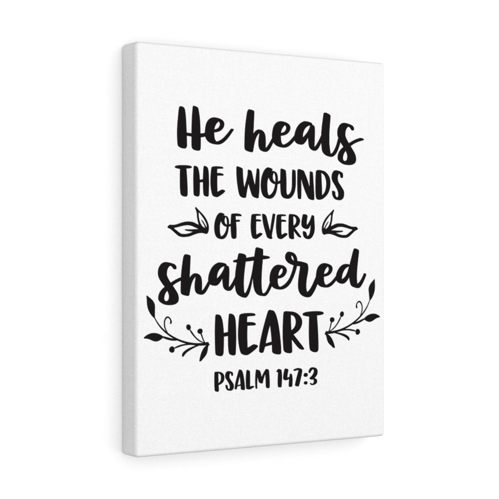 Scripture Walls He Heals The Wounds Psalm 147:3 Bible Verse Canvas Christian Wall Art Ready to Hang Unframed-Express Your Love Gifts