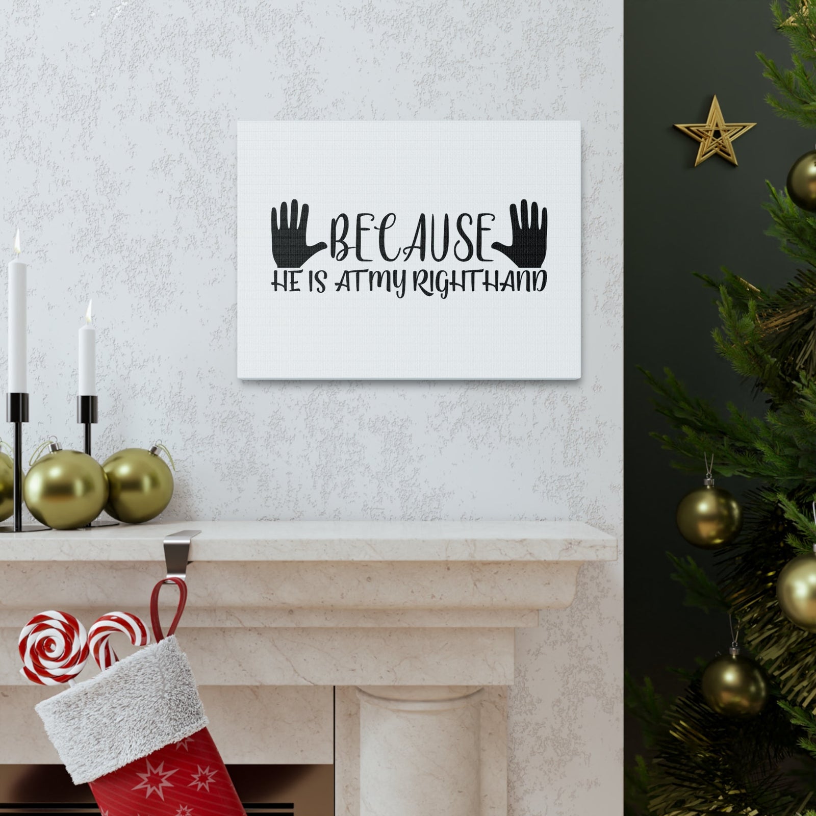 Scripture Walls He Is At My Right Hand Isaiah 41:13 Christian Wall Art Bible Verse Print Ready to Hang Unframed-Express Your Love Gifts