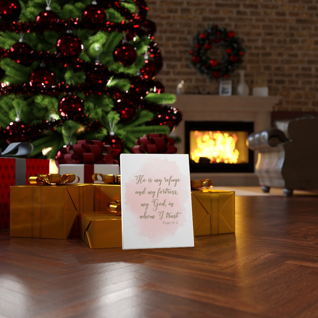 Scripture Walls He Is My Refuge And My Fortress Psalm 91:2 Bible Verse Canvas Christian Wall Art Ready to Hang Unframed-Express Your Love Gifts