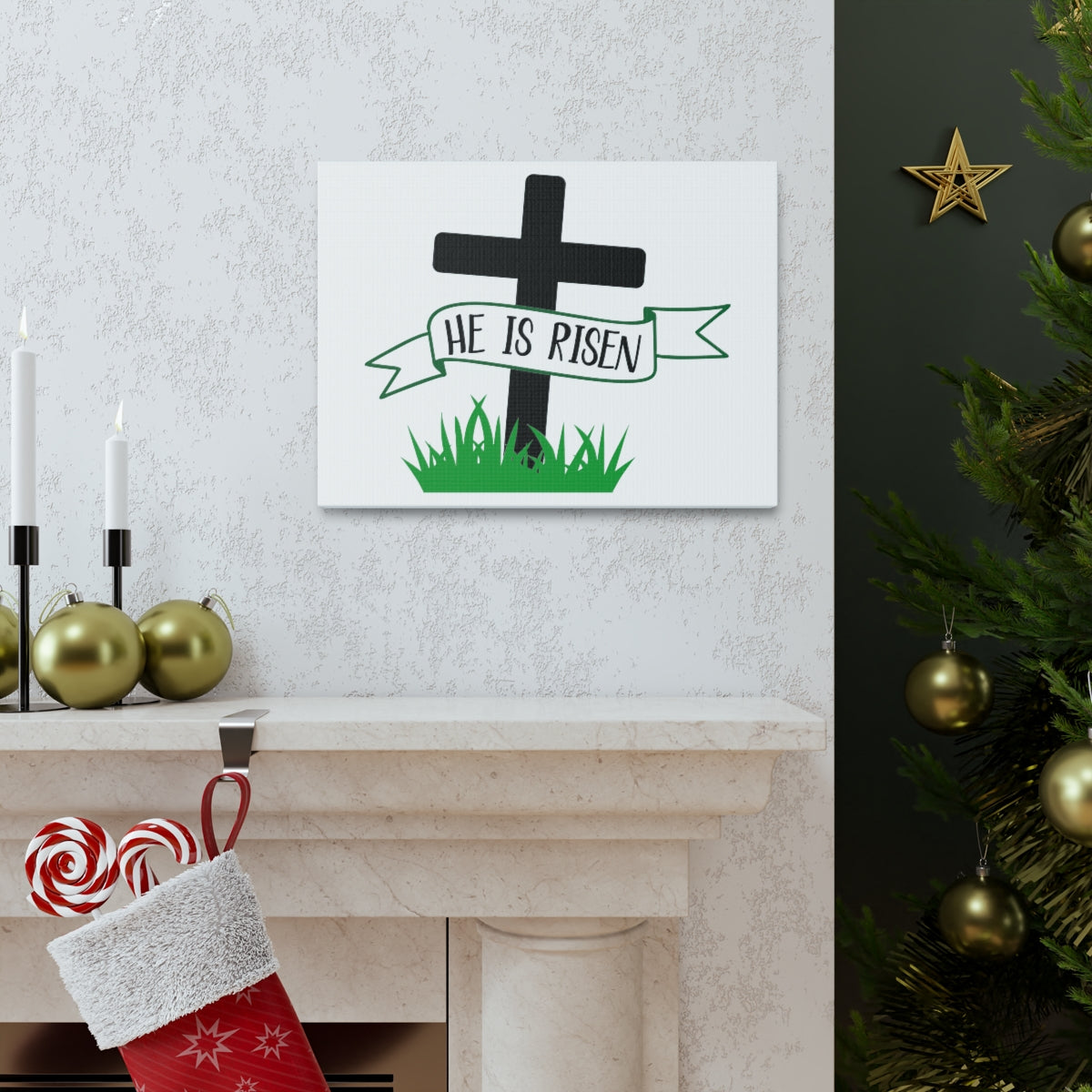 Scripture Walls He Is Risen 1 Corinthians 15:4 Christian Wall Art Print Ready to Hang Unframed-Express Your Love Gifts