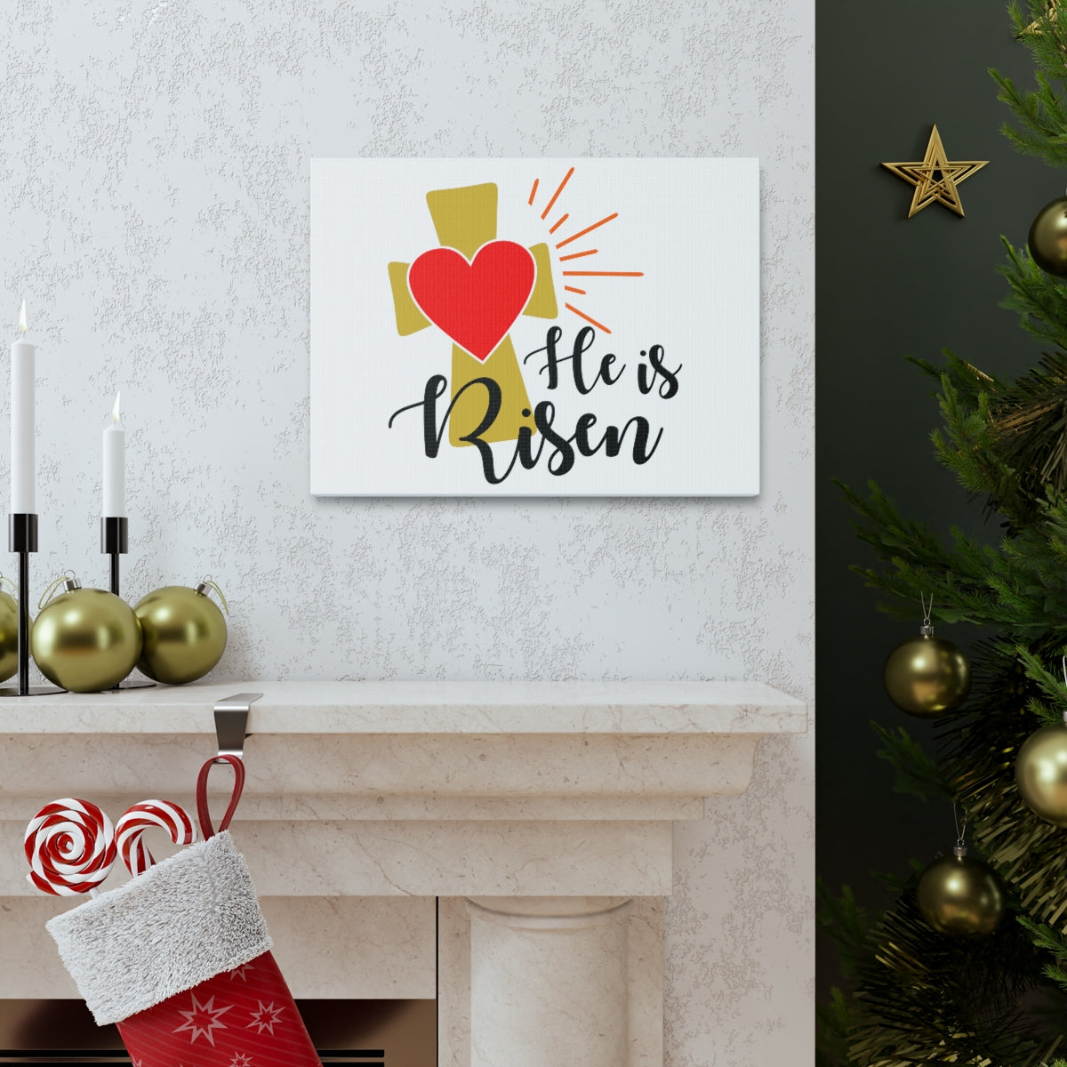 Scripture Walls He Is Risen 1 Peter 1:3 Christian Wall Art Print Ready to Hang Unframed-Express Your Love Gifts