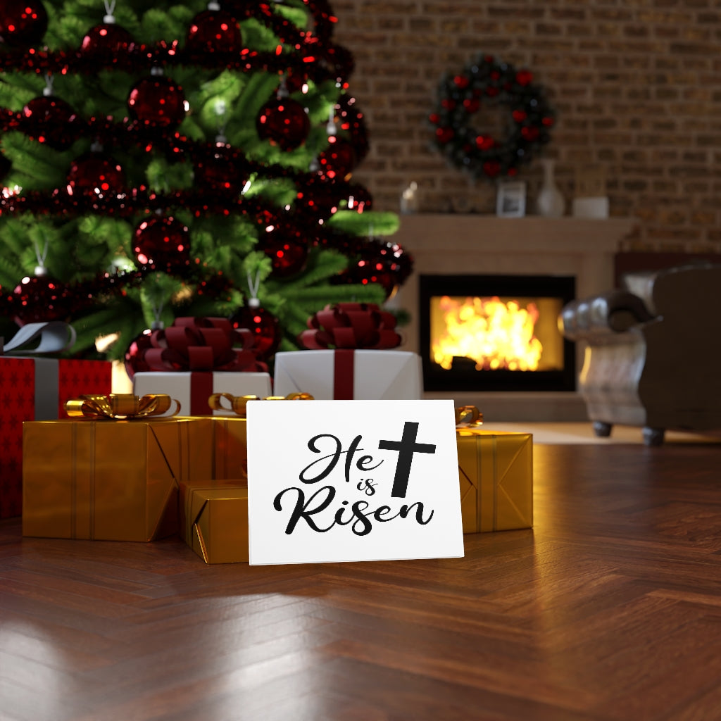 Scripture Walls He Is Risen Cross Bible Verse Canvas Christian Wall Art Ready to Hang Unframed-Express Your Love Gifts