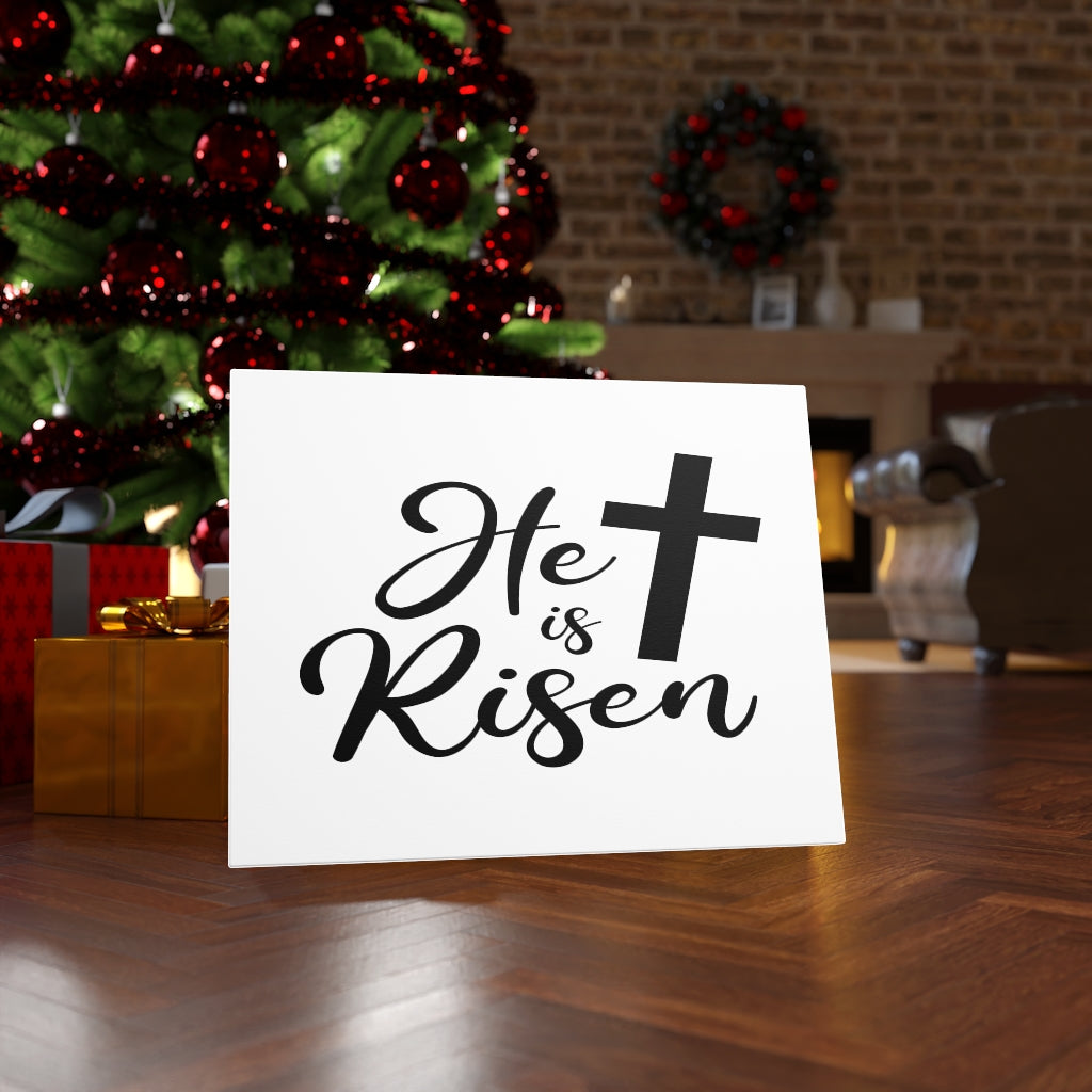 Scripture Walls He Is Risen Cross Bible Verse Canvas Christian Wall Art Ready to Hang Unframed-Express Your Love Gifts