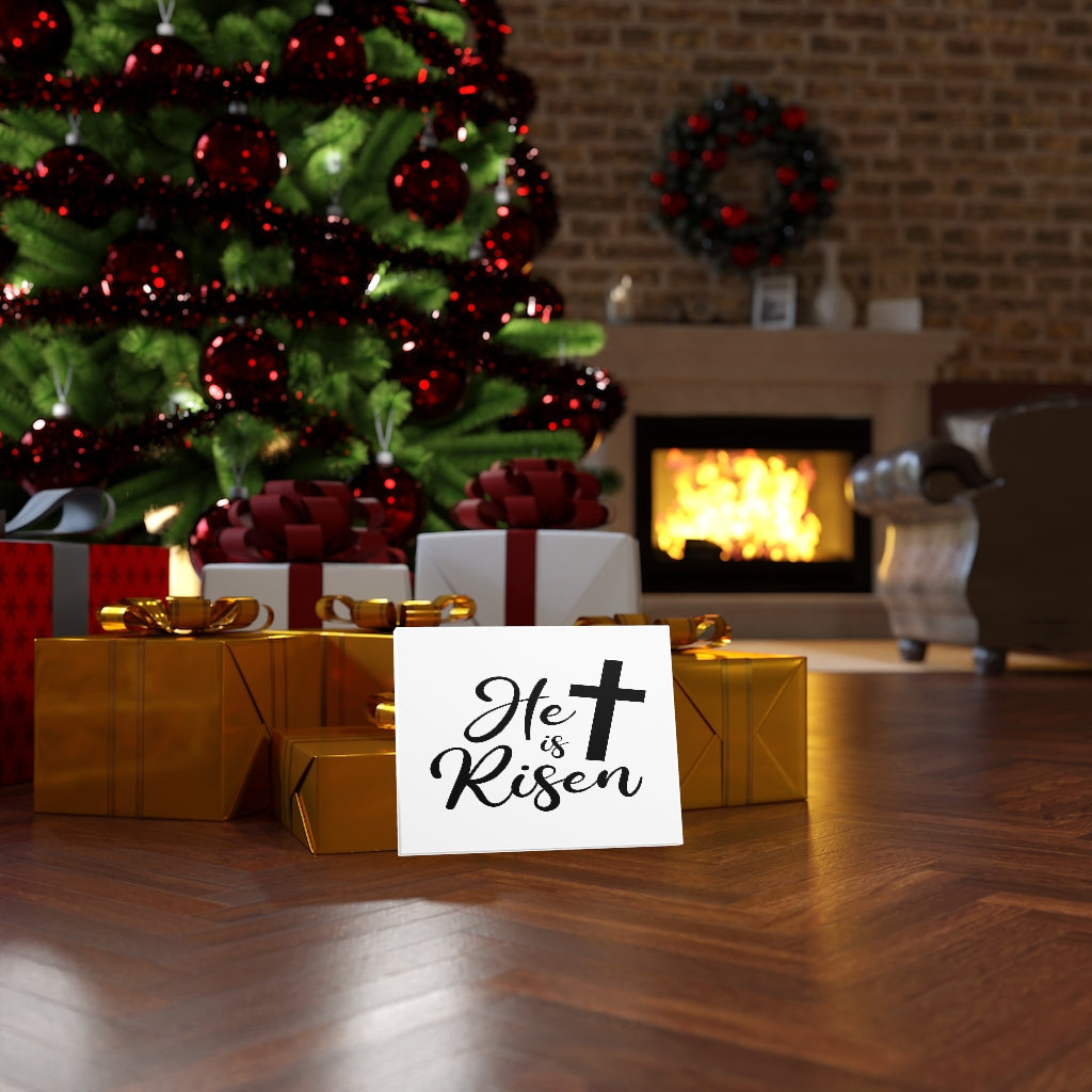 Scripture Walls He Is Risen Cross Bible Verse Canvas Christian Wall Art Ready to Hang Unframed-Express Your Love Gifts