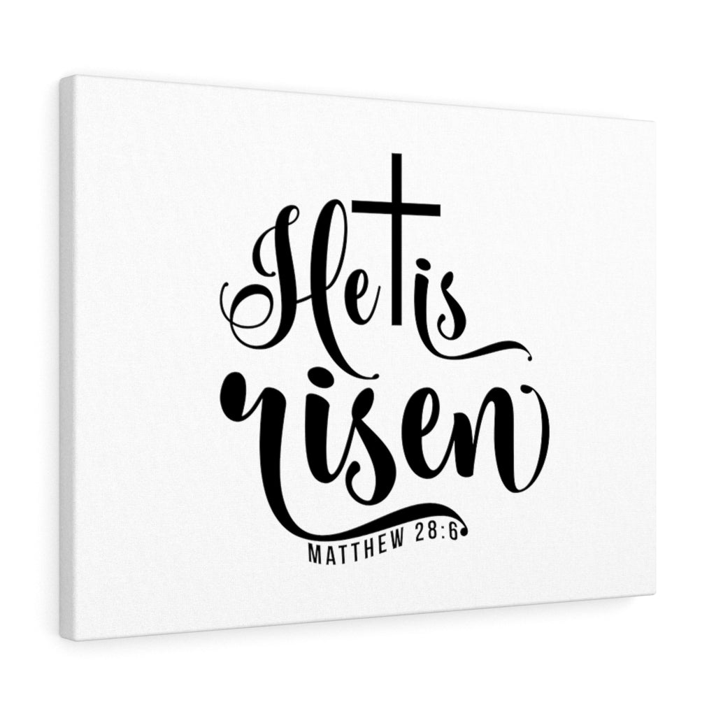 Scripture Walls He Is Risen Cross Matthew 28:6 Bible Verse Canvas Christian Wall Art Ready to Hang Unframed-Express Your Love Gifts