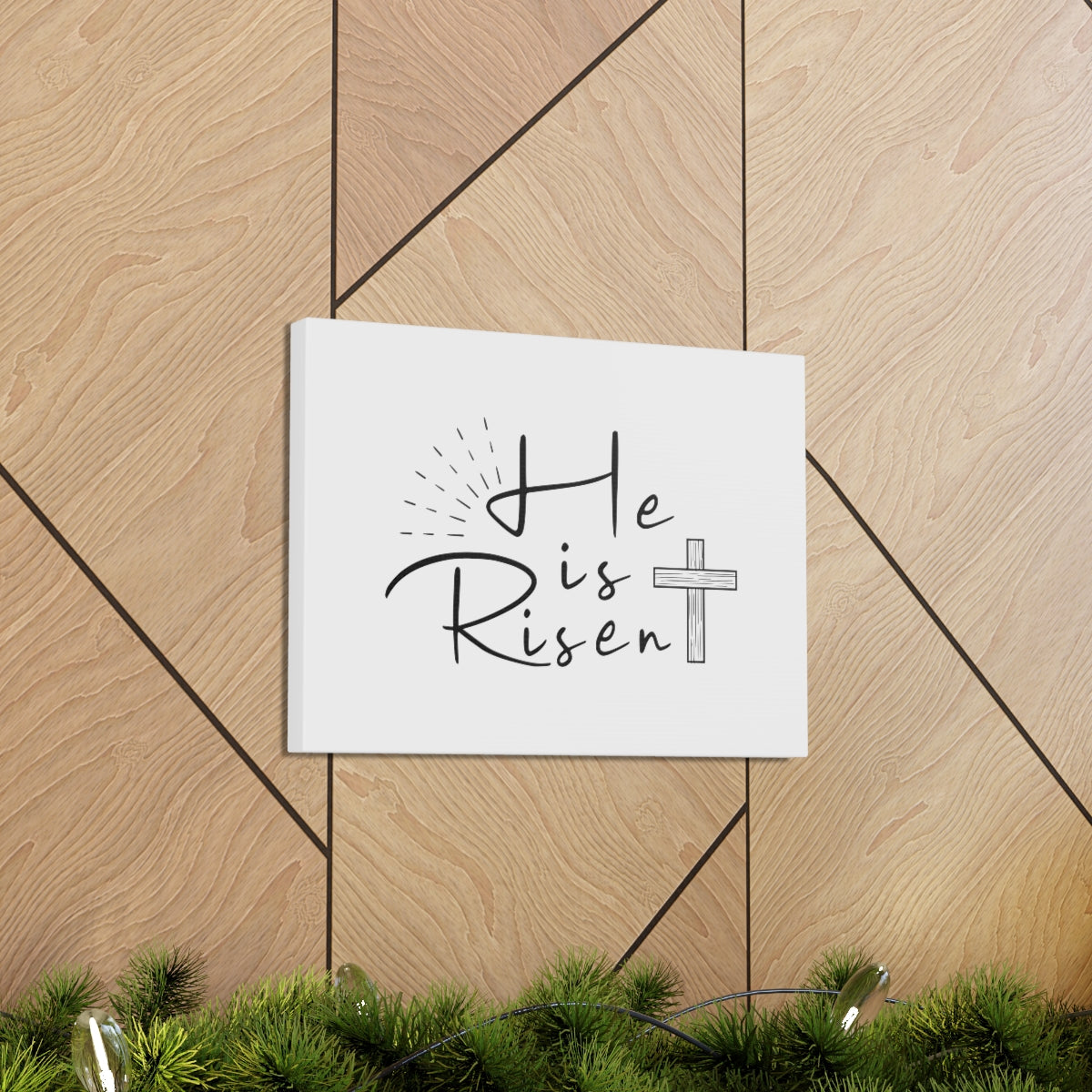 Scripture Walls He Is Risen Cross Matthew 28:6 Christian Wall Art Bible Verse Print Ready to Hang Unframed-Express Your Love Gifts