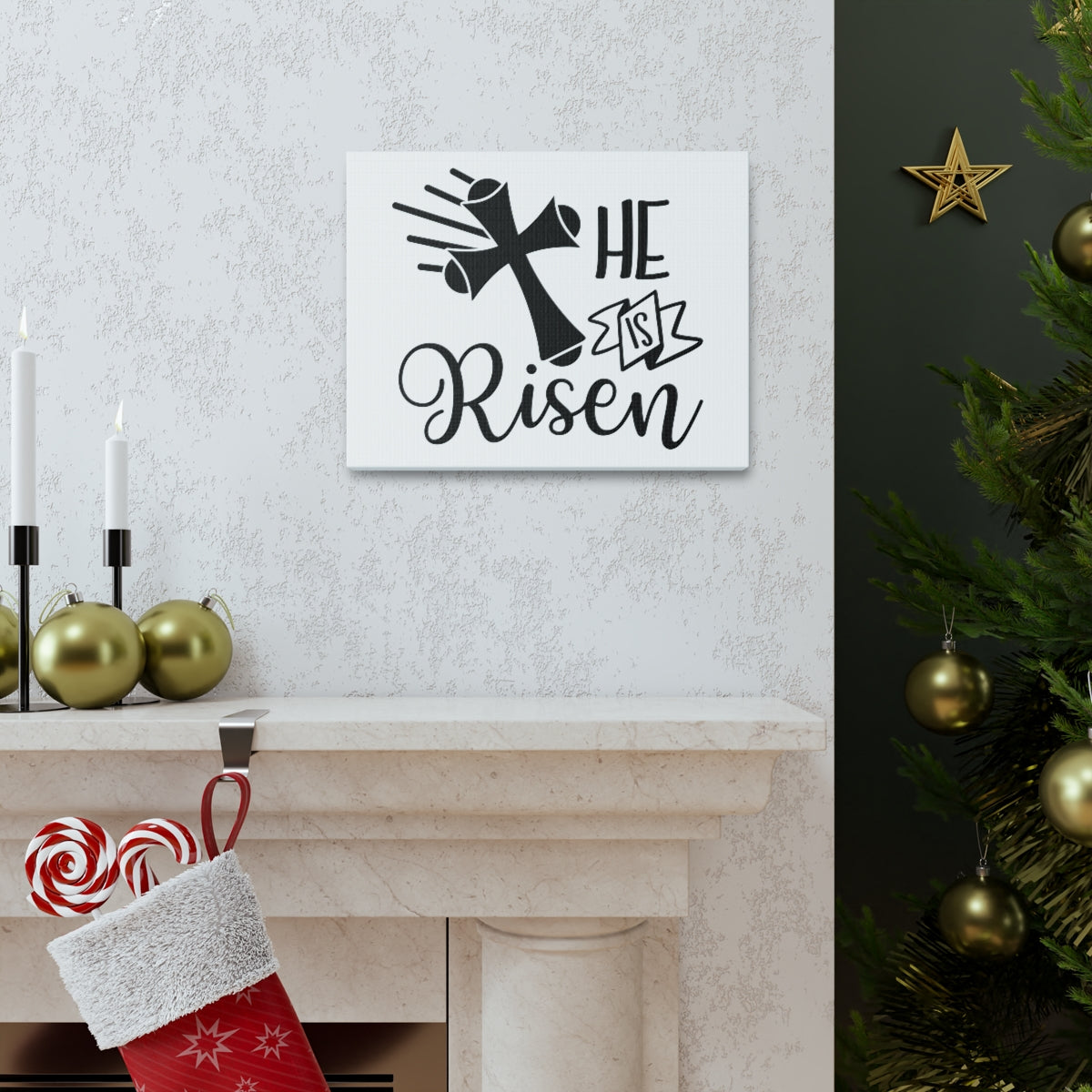 Scripture Walls He Is Risen Job 19:25 Christian Wall Art Print Ready to Hang Unframed-Express Your Love Gifts