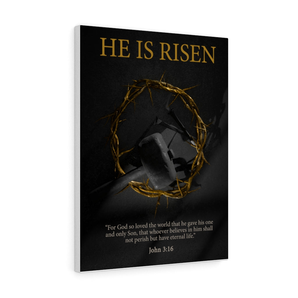Scripture Walls He Is Risen John 3:16 Bible Verse Canvas Christian Wall Art Ready to Hang Unframed-Express Your Love Gifts