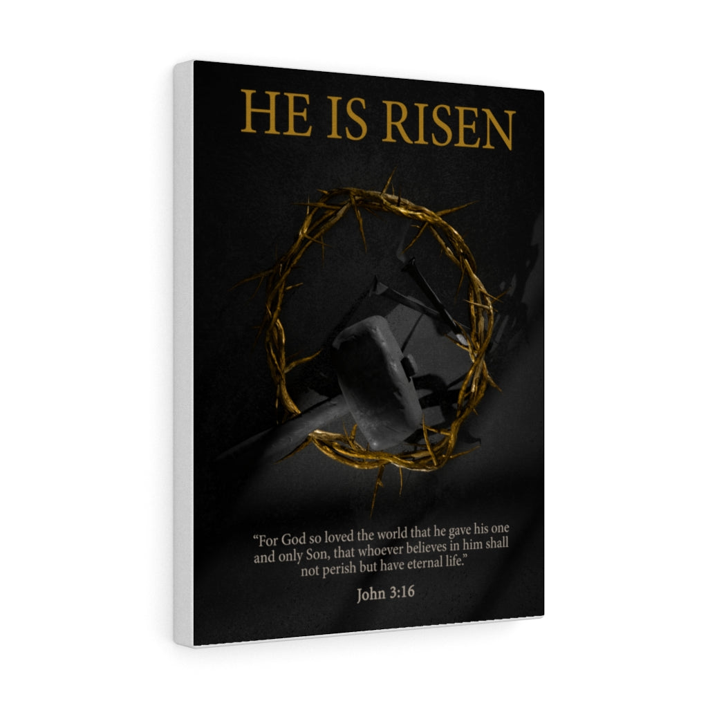 Scripture Walls He Is Risen John 3:16 Bible Verse Canvas Christian Wall Art Ready to Hang Unframed-Express Your Love Gifts