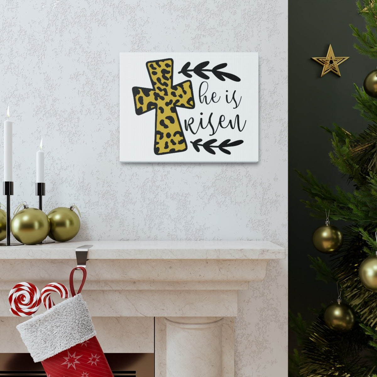 Scripture Walls He Is Risen Luke 24:5-7 Christian Wall Art Print Ready to Hang Unframed-Express Your Love Gifts