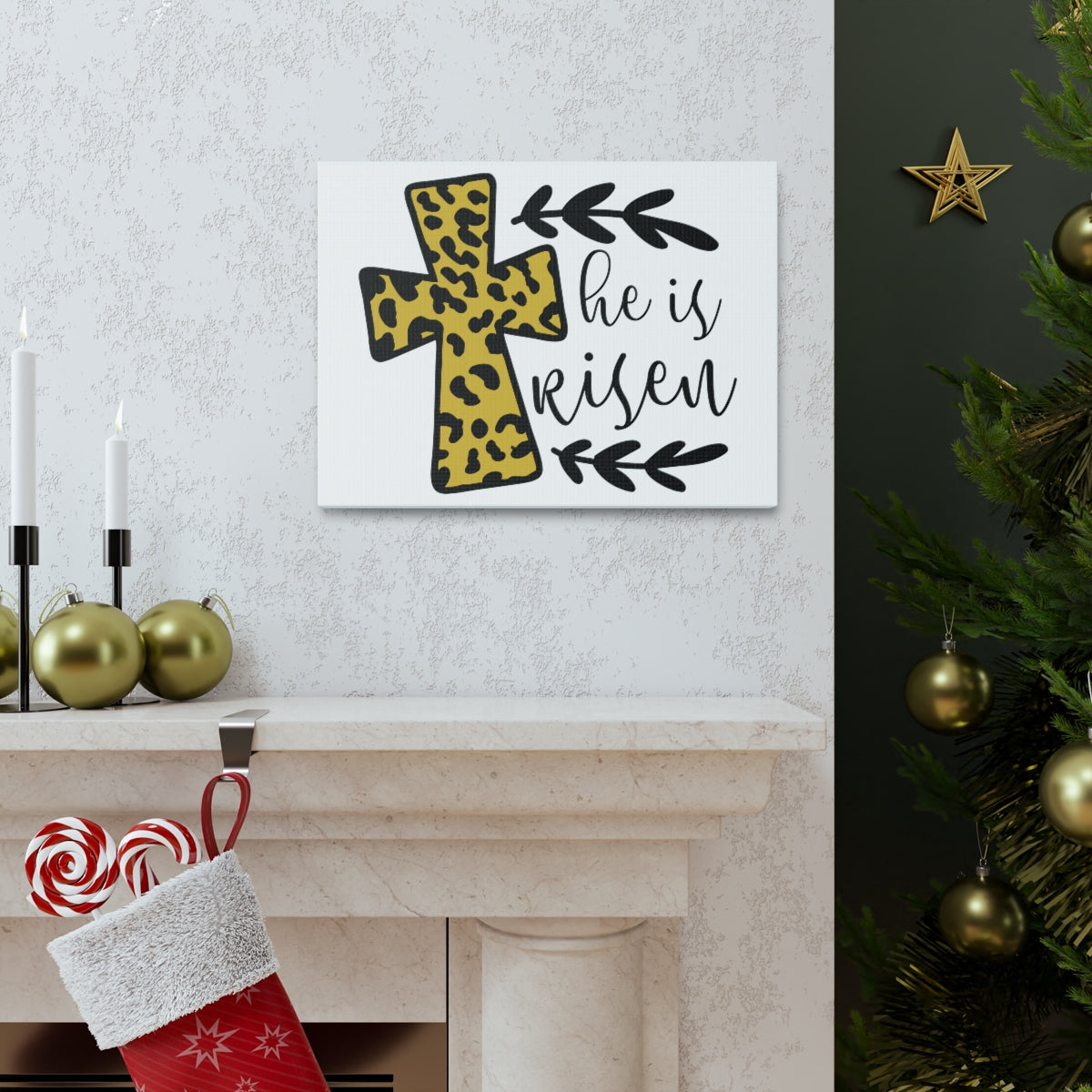 Scripture Walls He Is Risen Luke 24:5-7 Christian Wall Art Print Ready to Hang Unframed-Express Your Love Gifts