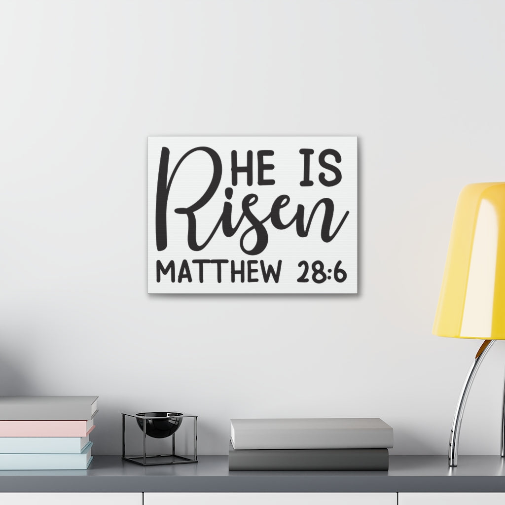 Scripture Walls He Is Risen Matthew 28:6 Bible Verse Canvas Christian Wall Art Ready To Hang Unframed-Express Your Love Gifts