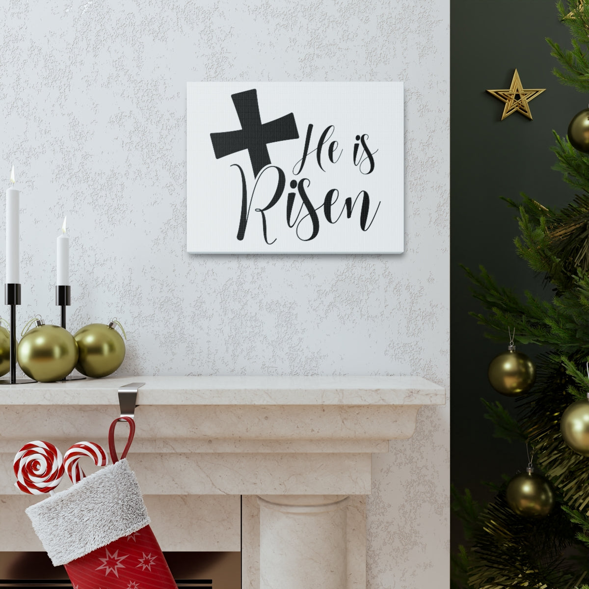 Scripture Walls He Is Risen Romans 6:9 Christian Wall Art Print Ready to Hang Unframed-Express Your Love Gifts