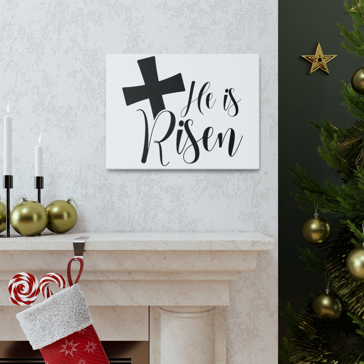 Scripture Walls He Is Risen Romans 6:9 Christian Wall Art Print Ready to Hang Unframed-Express Your Love Gifts