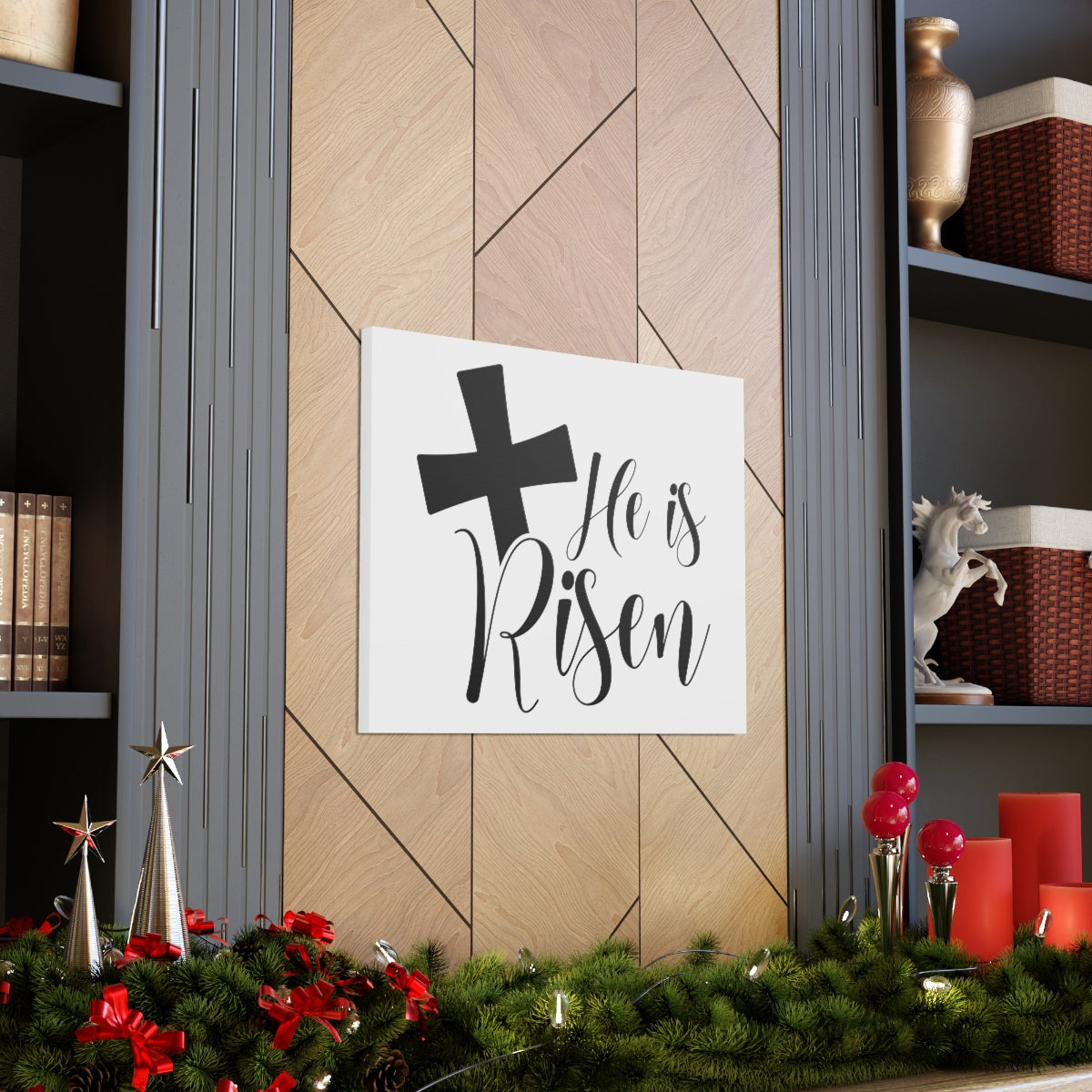 Scripture Walls He Is Risen Romans 6:9 Christian Wall Art Print Ready to Hang Unframed-Express Your Love Gifts