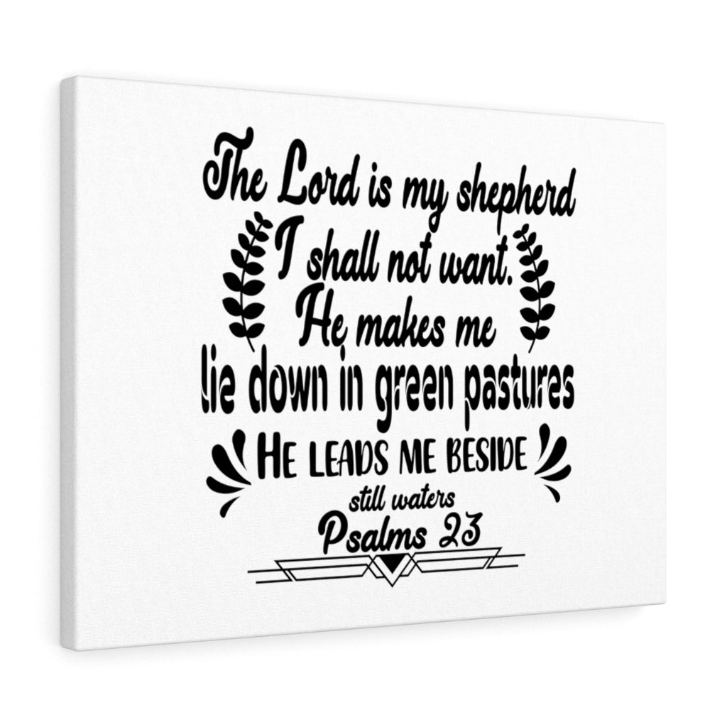 Scripture Walls He Leads Me Psalm 23 Bible Verse Canvas Christian Wall Art Ready to Hang Unframed-Express Your Love Gifts