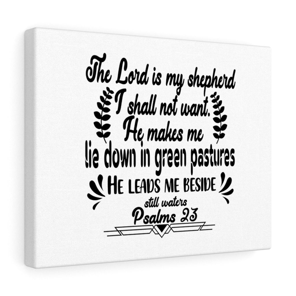 Scripture Walls He Leads Me Psalm 23 Bible Verse Canvas Christian Wall Art Ready to Hang Unframed-Express Your Love Gifts