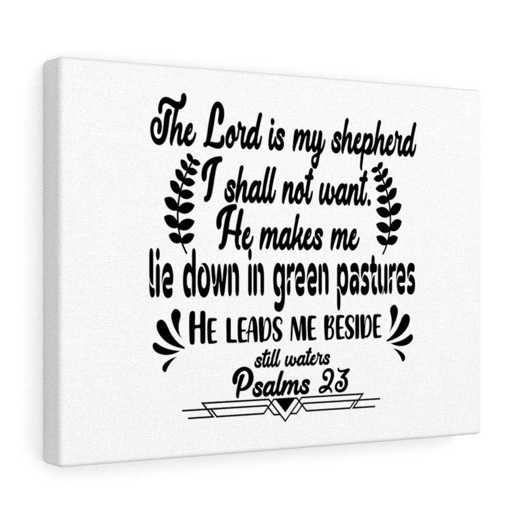 Scripture Walls He Leads Me Psalm 23 Bible Verse Canvas Christian Wall Art Ready to Hang Unframed-Express Your Love Gifts