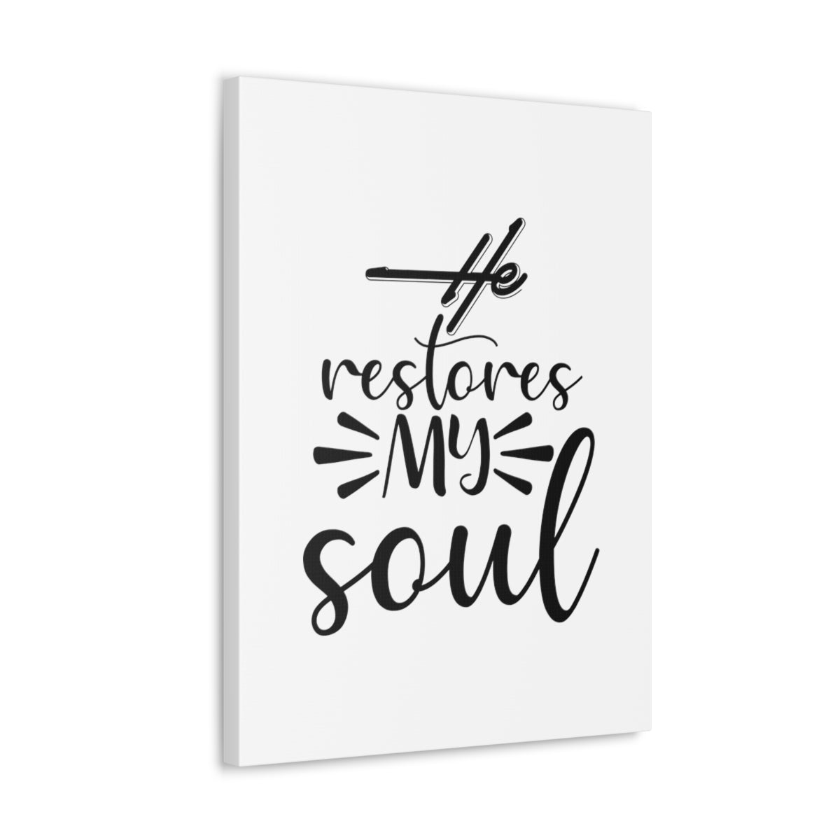 Scripture Walls He Restores My Soul Psalm 23:3 Christian Wall Art Bible Verse Print Ready to Hang Unframed-Express Your Love Gifts