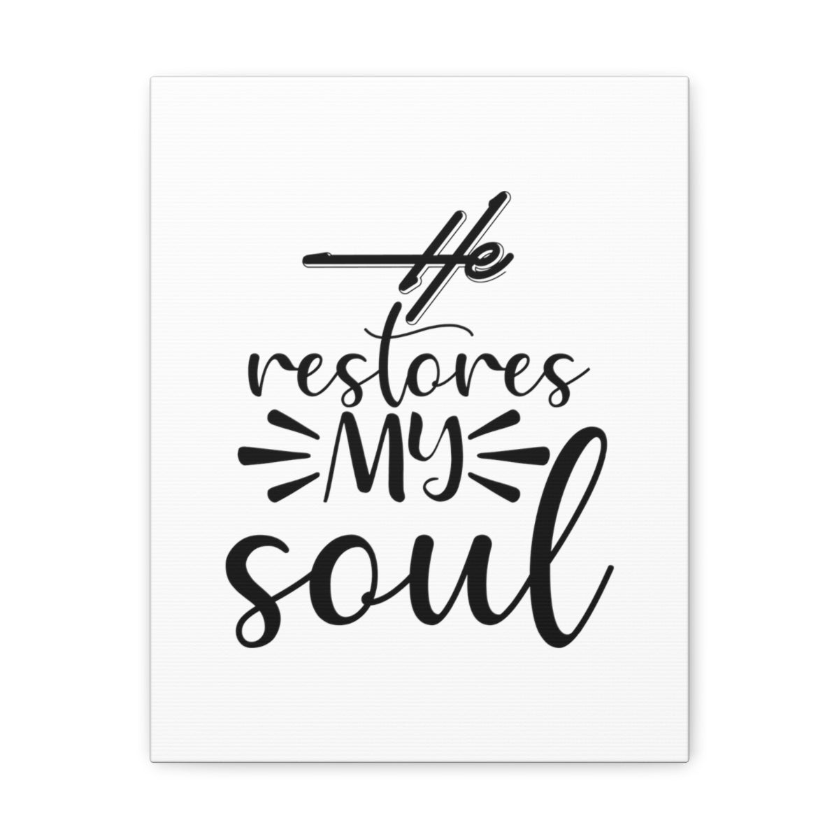 Scripture Walls He Restores My Soul Psalm 23:3 Christian Wall Art Bible Verse Print Ready to Hang Unframed-Express Your Love Gifts