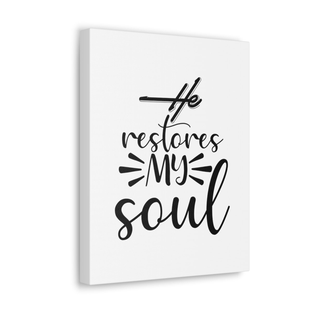Scripture Walls He Restores My Soul Psalm 23:3 Christian Wall Art Bible Verse Print Ready to Hang Unframed-Express Your Love Gifts