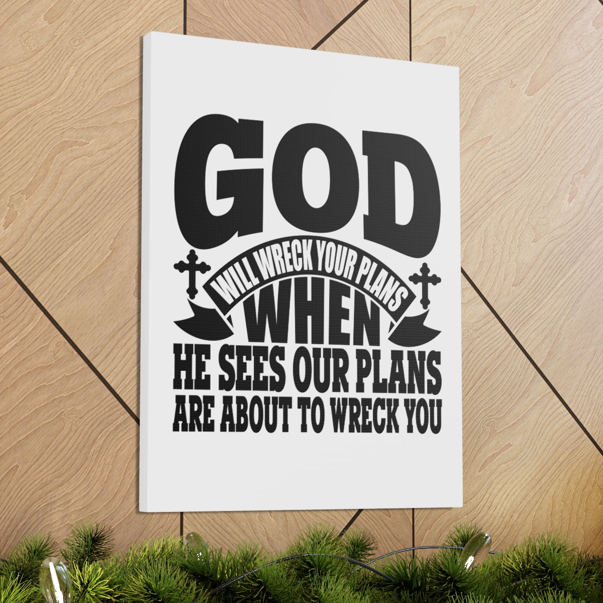 Scripture Walls He Sees Our Plans Jeremiah 29:11 White Christian Wall Art Bible Verse Print Ready to Hang Unframed-Express Your Love Gifts