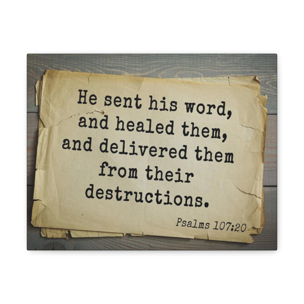 Scripture Walls He Send His Word Psalms 107:20 Bible Verse Canvas Christian Wall Art Bible Verse Print Ready To Hang Unframed-Express Your Love Gifts