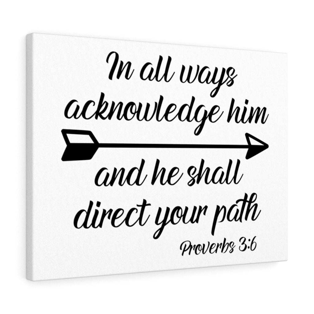 Scripture Walls He Shall Direct Your Path Proverbs 3:6 Bible Verse Canvas Christian Wall Art Ready to Hang Unframed-Express Your Love Gifts
