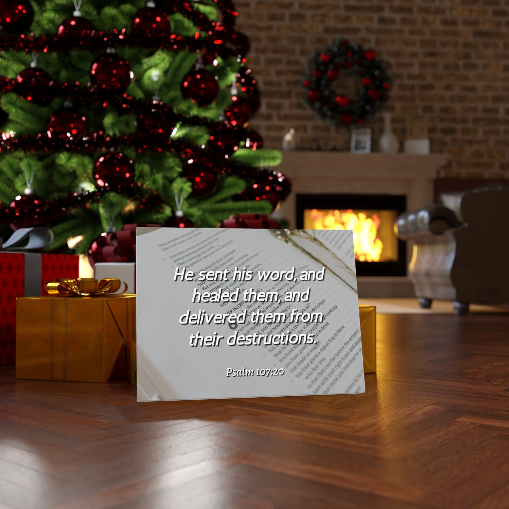 Scripture Walls Healed Them Psalm 107:20 Bible Verse Canvas Christian Wall Art Ready to Hang Unframed-Express Your Love Gifts